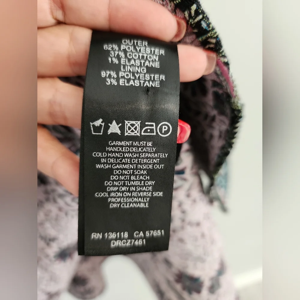 🌷2 for $20 FOREVER NEW Women Short Dress Size 6 Black Floral Sleeveless A line - Picture 10 of 11